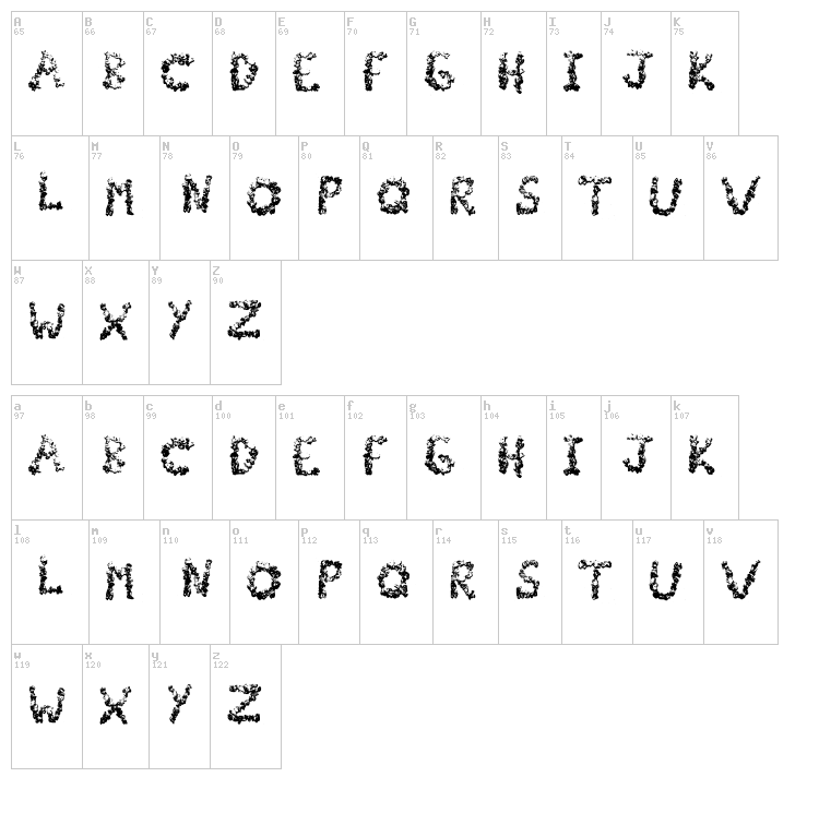 PopCornFont font map