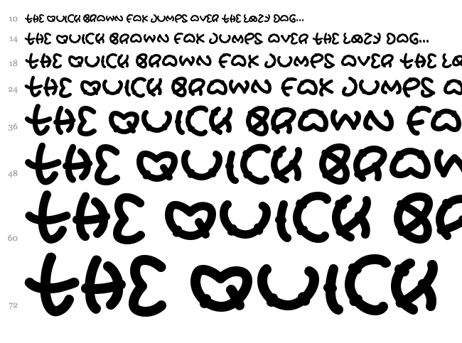 Pretz font waterfall