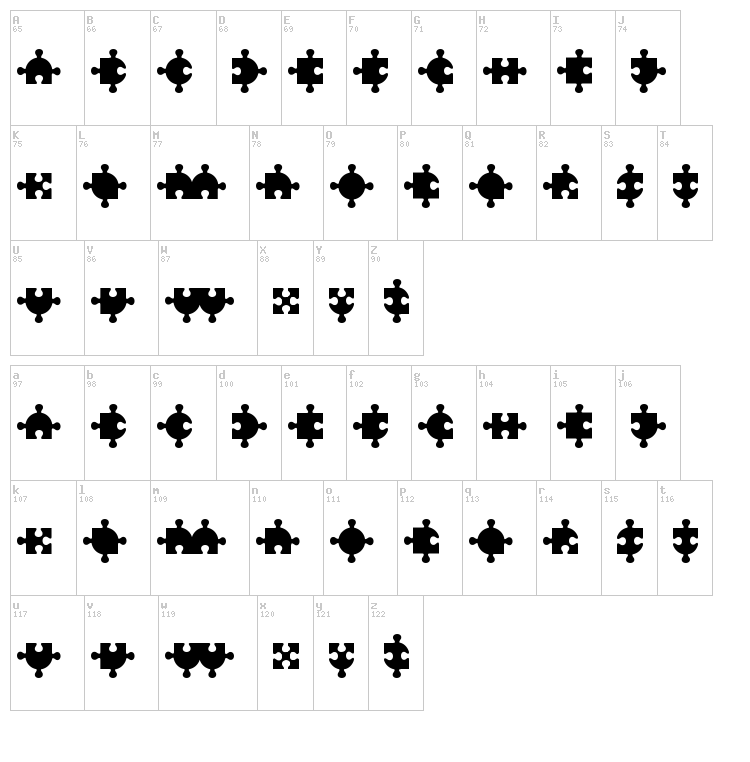 Puzzle font map