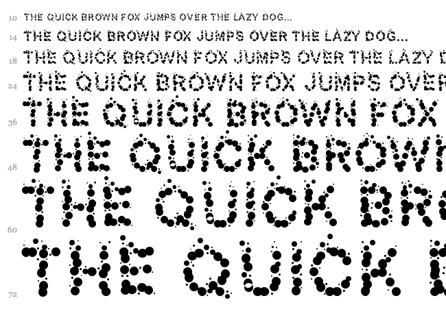 PW Bubbles font waterfall