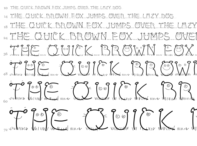 PW Children font waterfall
