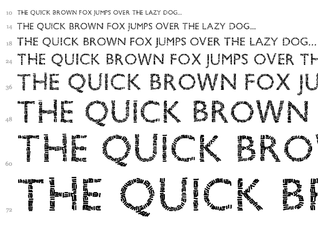 PW Savane font waterfall