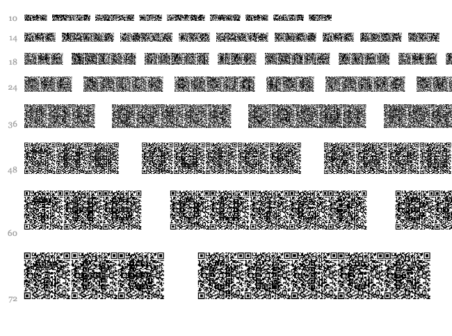 QRcodeX font waterfall