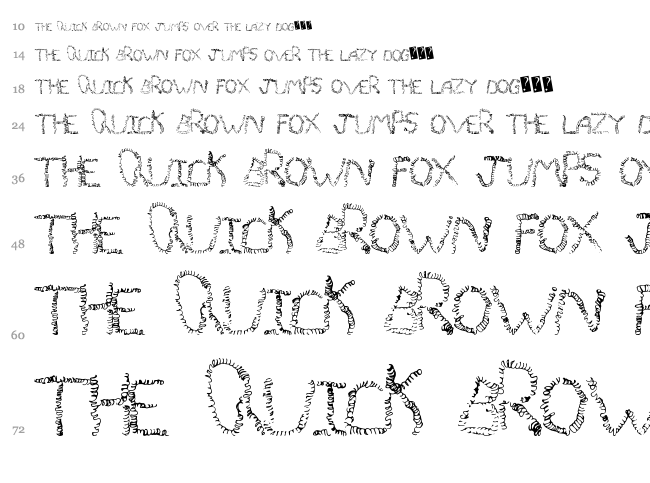 Quivering Noodle font waterfall