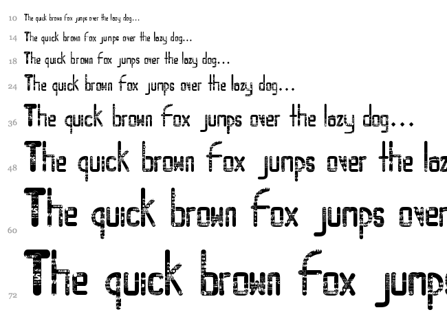Random Access Memory font waterfall