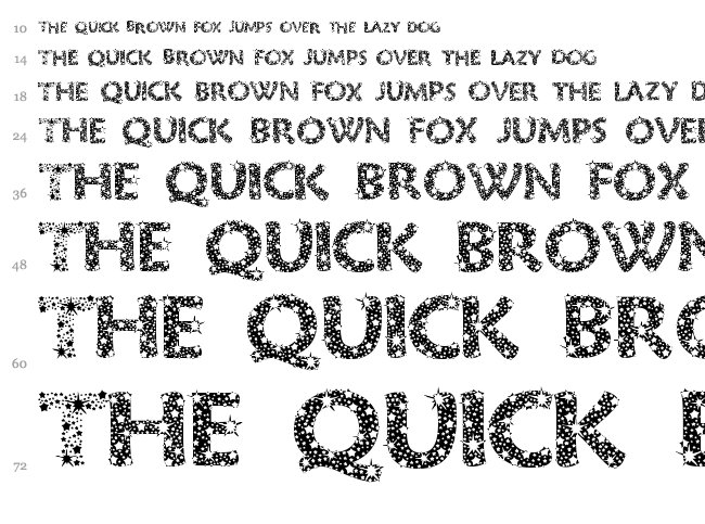 Razzle Dazzle font waterfall