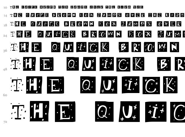 RetroCaps font waterfall