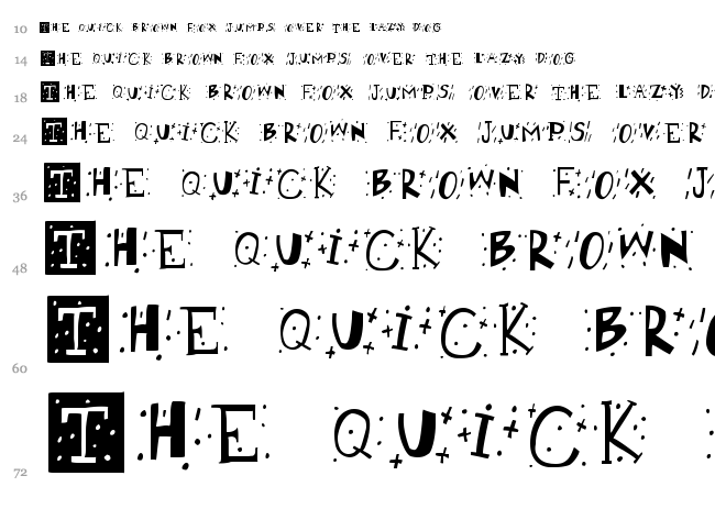 RetroCaps font waterfall