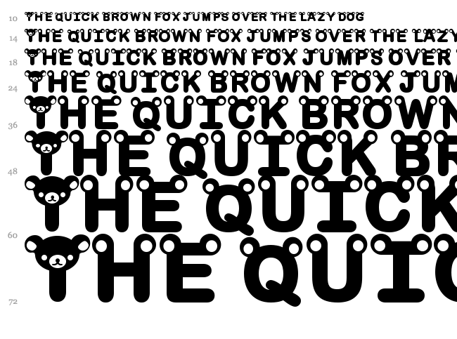 Rilakkuma font waterfall