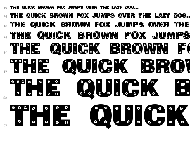 Sans Plate Caps font waterfall