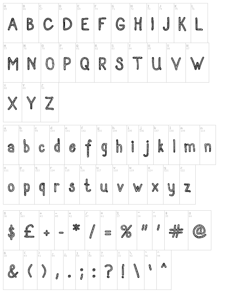 Sanzen font map