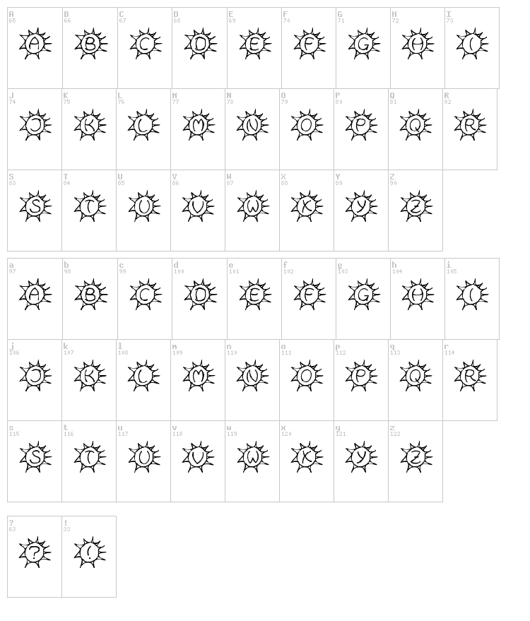 Sassys Sonne font map