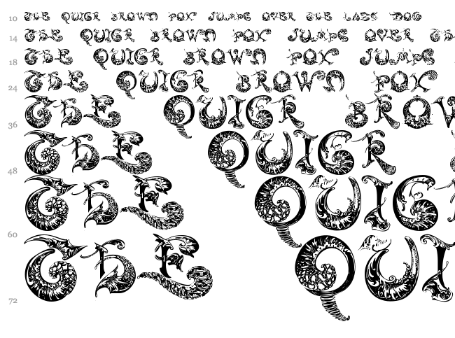 Schnoerkel Caps font waterfall