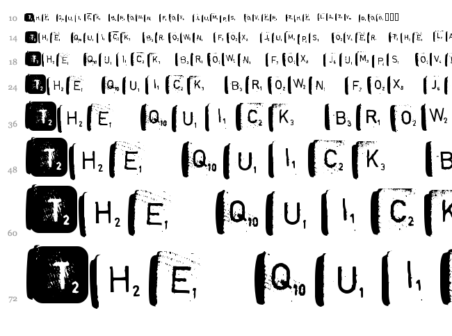 Scrabble font waterfall