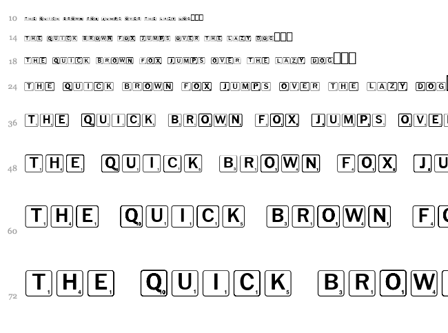 Scrabbles font waterfall