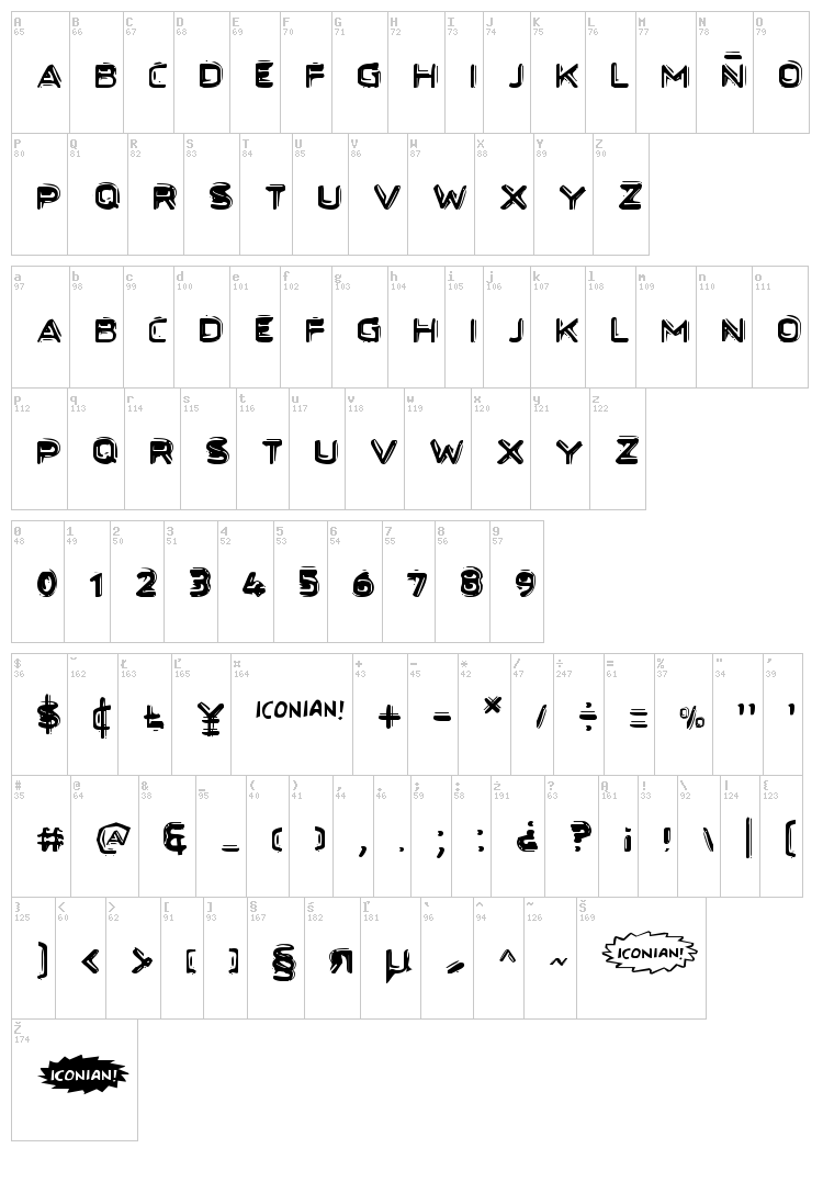 Secret Files font map
