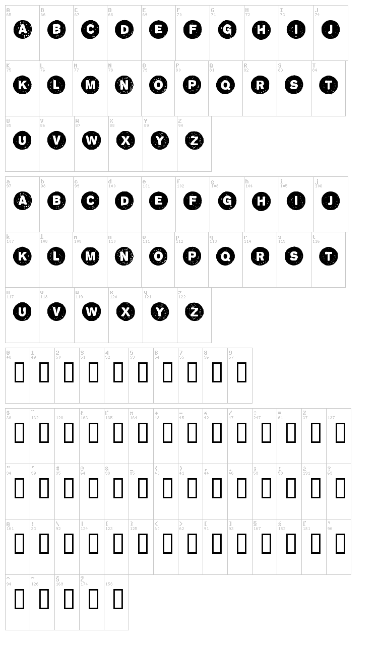 Section Intersection font map