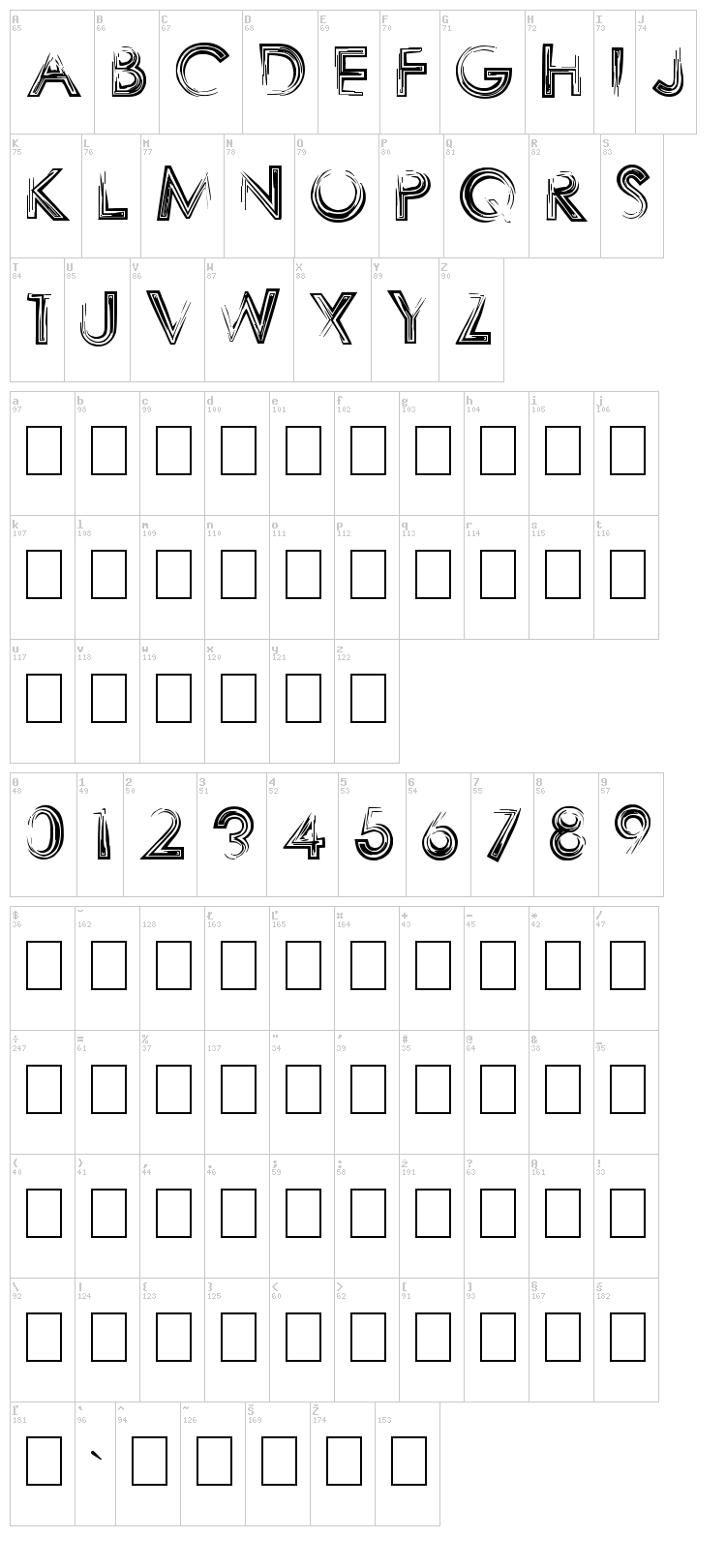 Sharpy font map