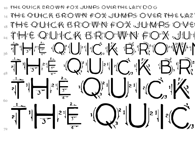 Single Stroke font waterfall
