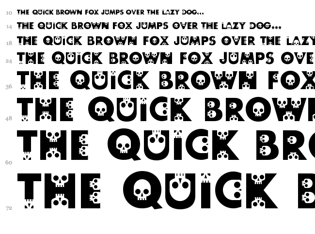 Skullphabet font waterfall