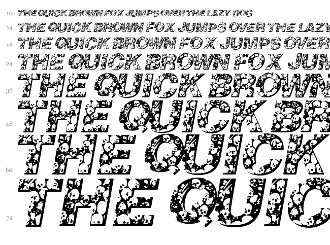 Skullvetica font waterfall