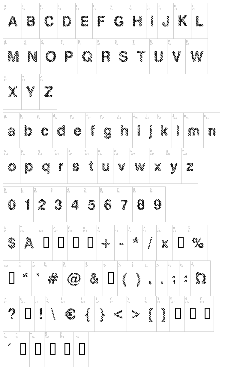 Slang King font map
