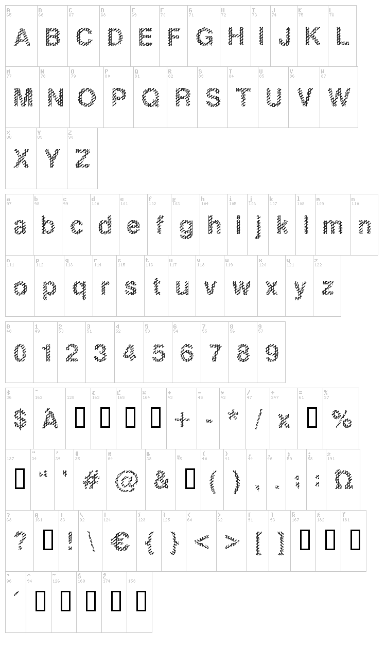 Slang King font map