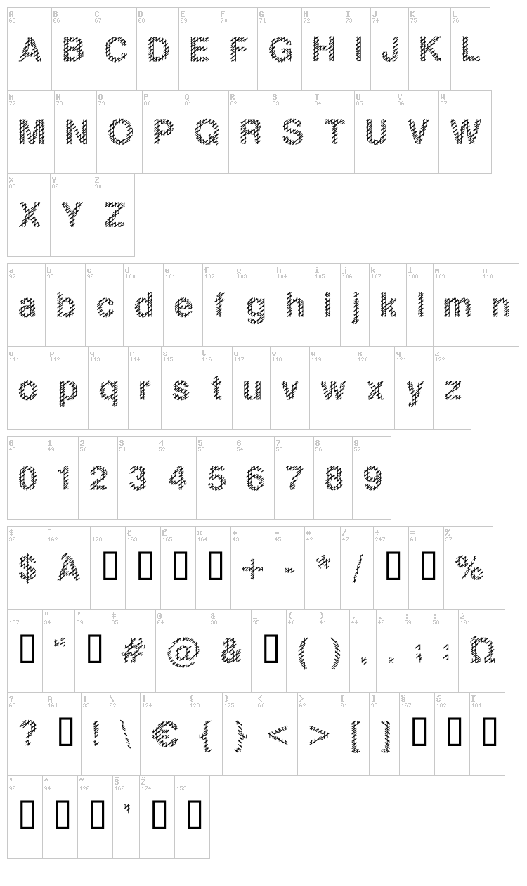Slang King font map