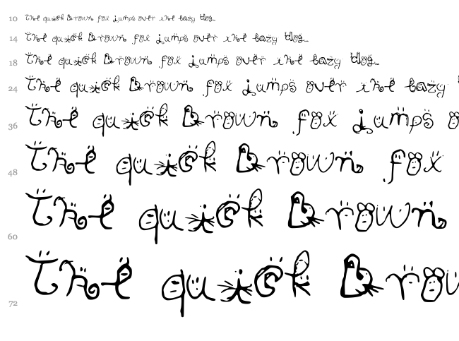 Smiley Font font waterfall