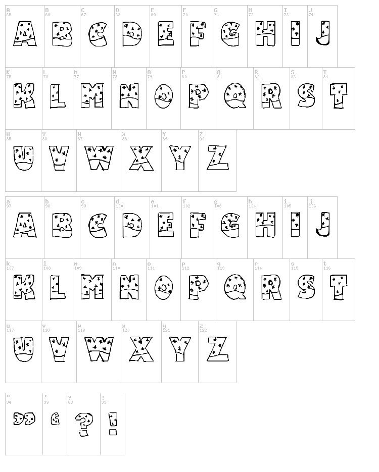 Snowfall font map