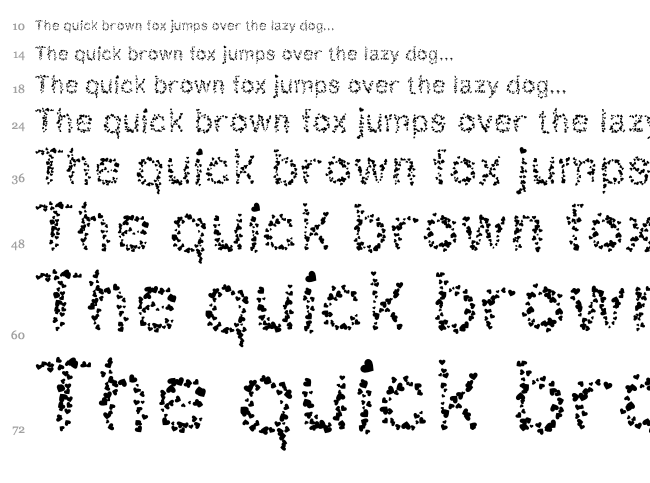 Sophia Hearts font waterfall