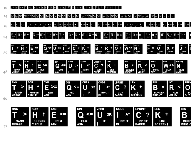 Spectrum font waterfall