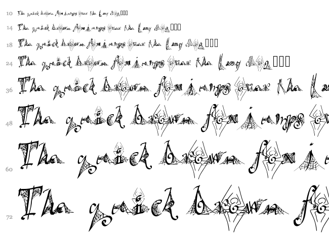 Spider Written font waterfall