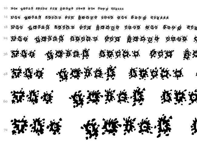 Splats font waterfall