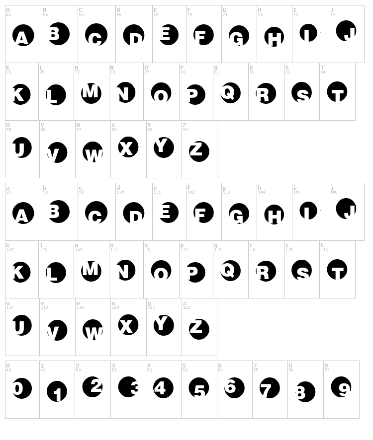 Spot Lights font map
