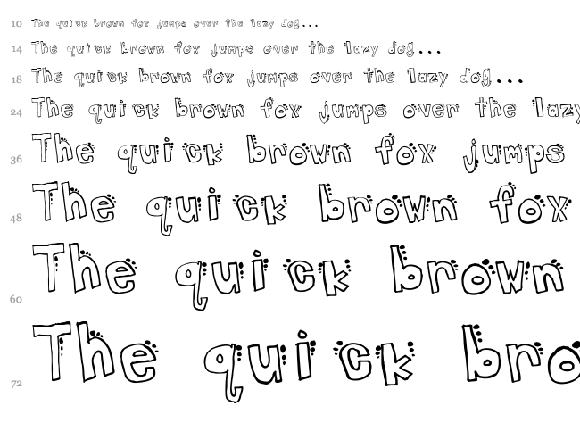 Spotted Dot font waterfall