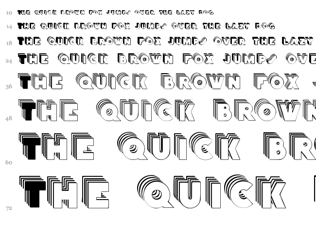 Stackcaps font waterfall