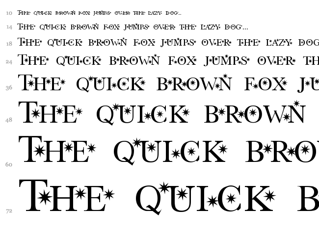 Star Hound font waterfall