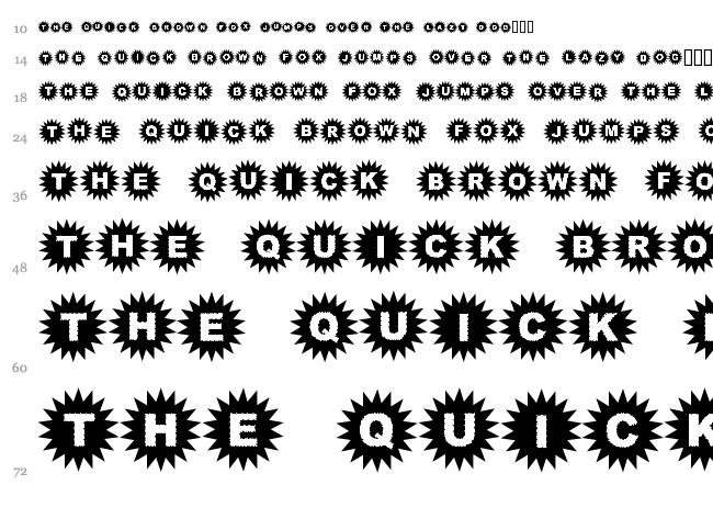 Starbats font waterfall