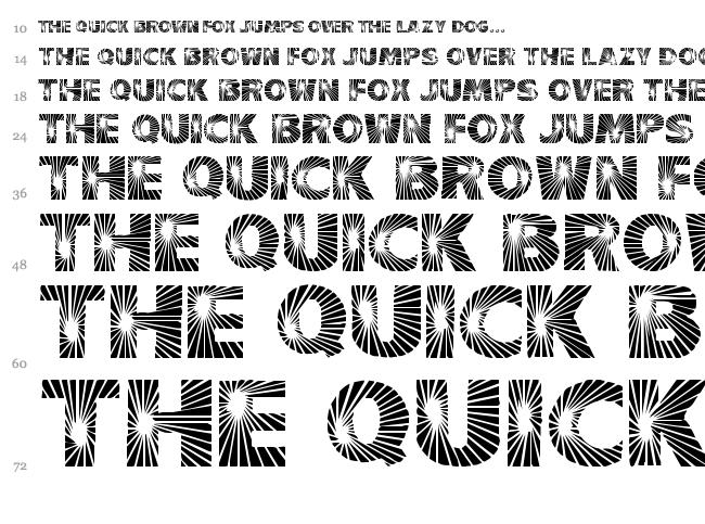 Starbust font waterfall