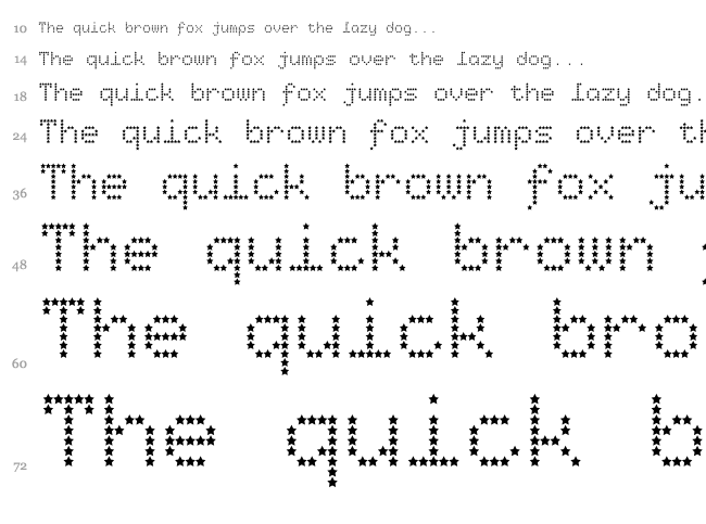 Starry Type font waterfall