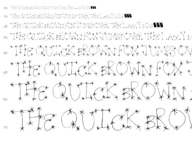 Star Wonder font waterfall