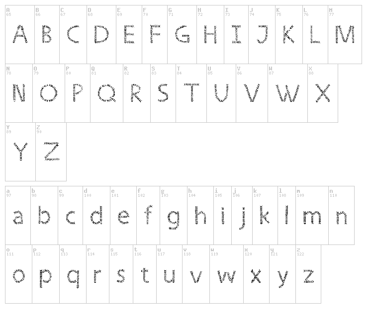 Strong Leaf font map