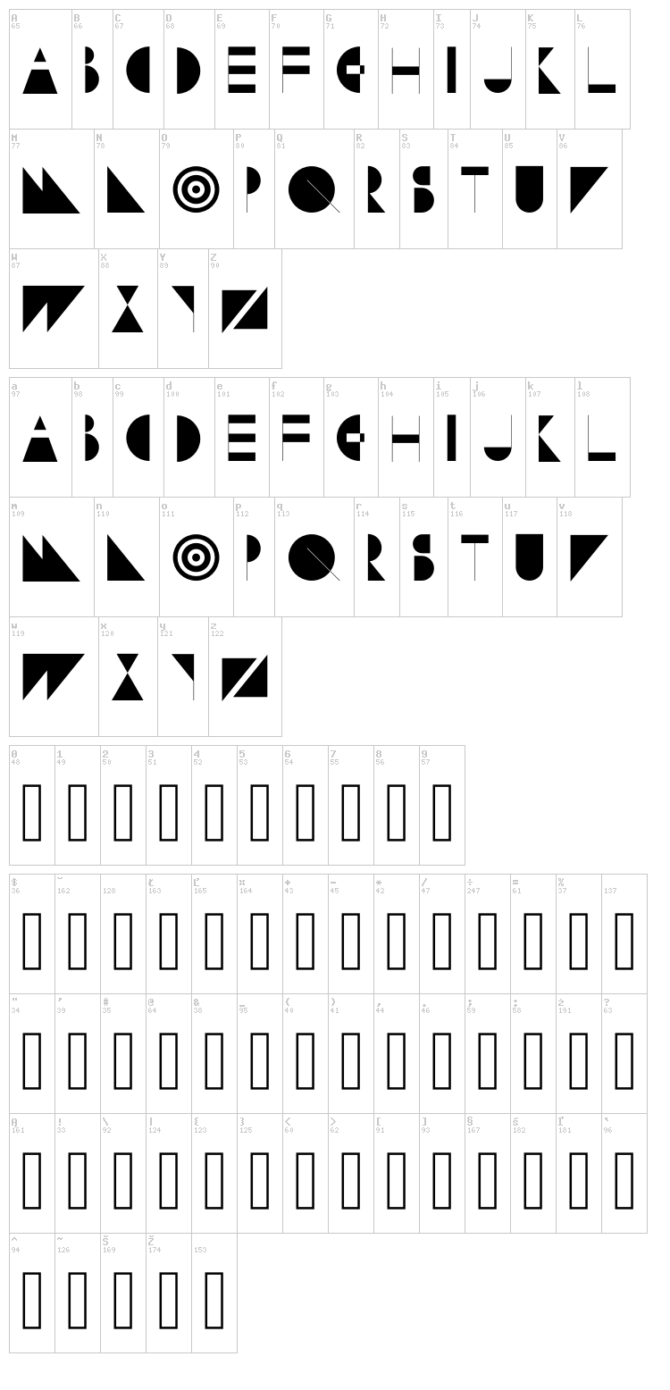 Subversion Display font map