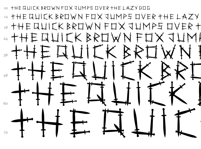 Swordlings font waterfall