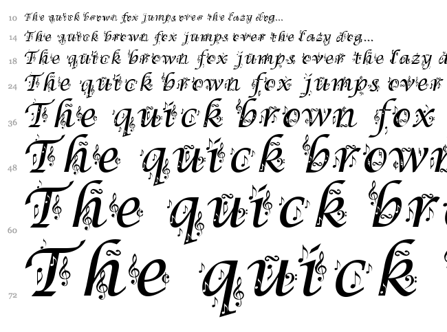 Symphony in ABC font waterfall