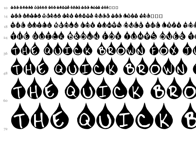 Teardrop font waterfall
