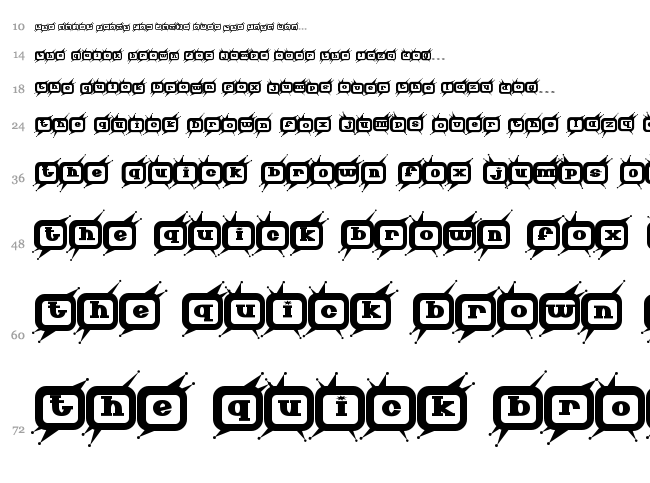 Technicolor font waterfall