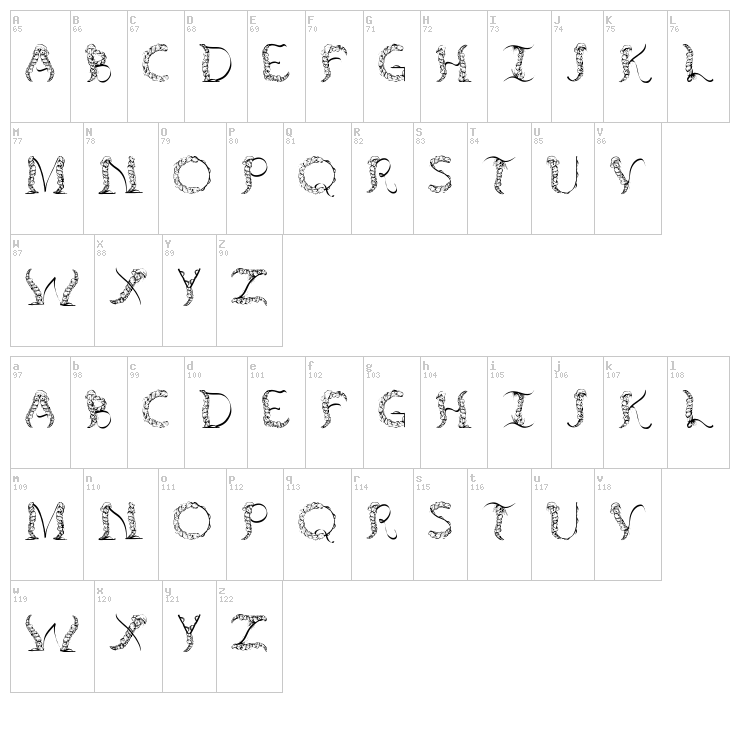 TenCHCeliber font map
