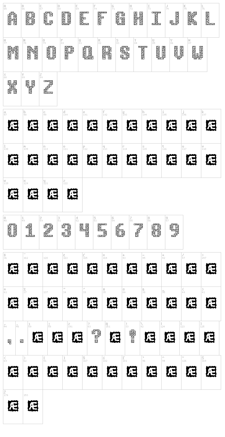 Tetricide font map